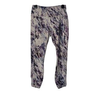 RBX Women's Purple Grey Squat Proof Ankle Leggings Tulip Back Hem & Mesh Medium